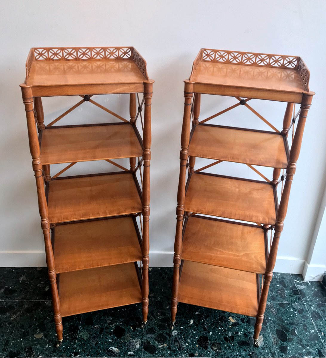 Pair Of Maple And Amaranth Shelves, Charles X Period-photo-4