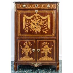 Lxvi Marquetry Secretary From The 18th Century.