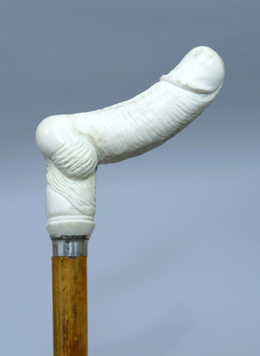 Erotic Collection Cane Representing An Erect Phallus And The Female Sex