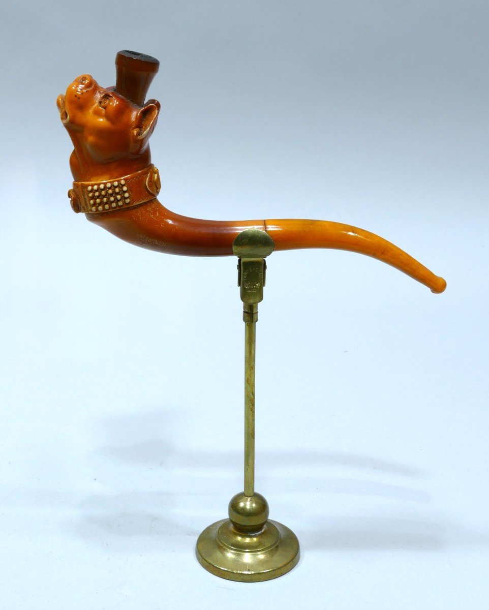 Meerschaum Cigarette Holder Representing A Cane Corso With A Large Collar-photo-4