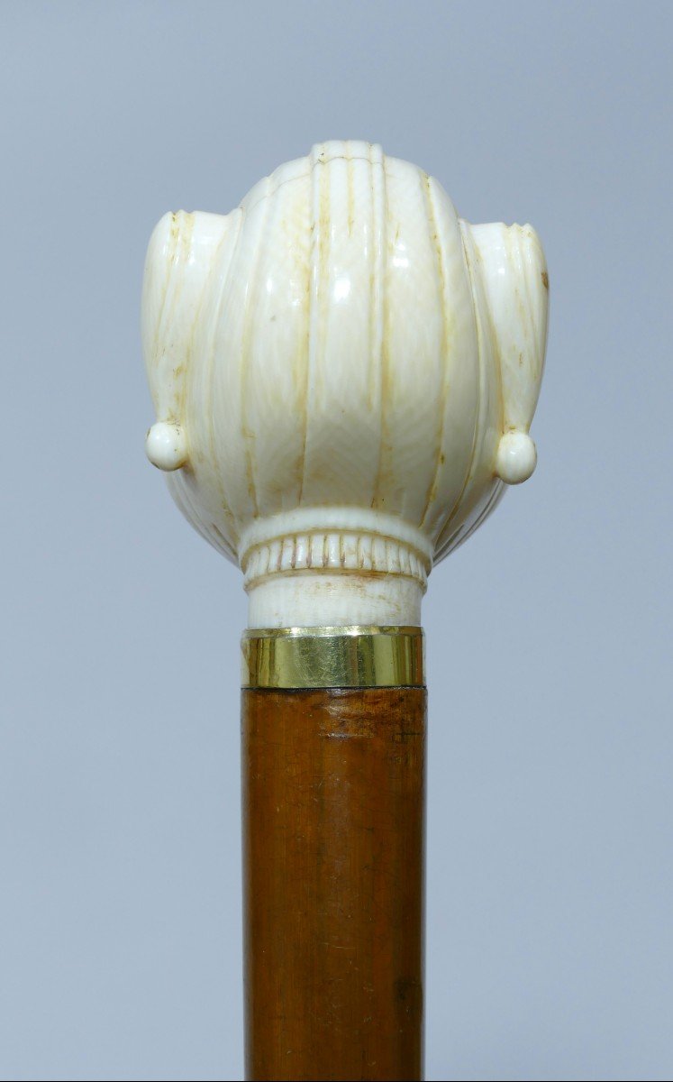 Collectible Cane With Ivory Handle Representing A King's Jester-photo-3