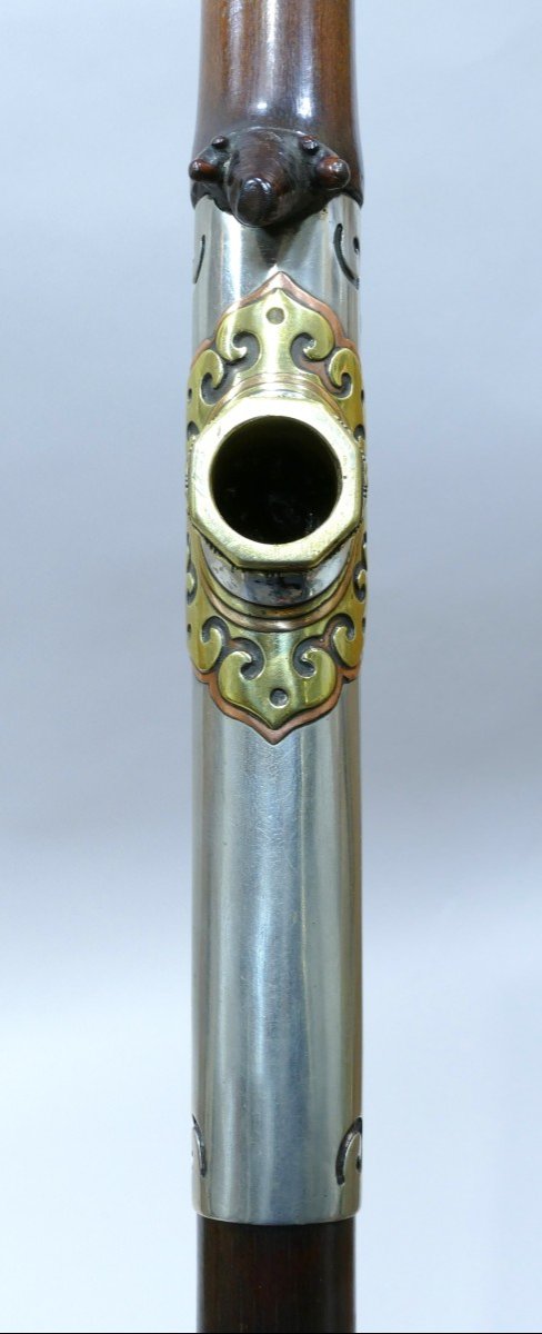 Long Bamboo Opium Pipe Dated 19th Century-photo-4