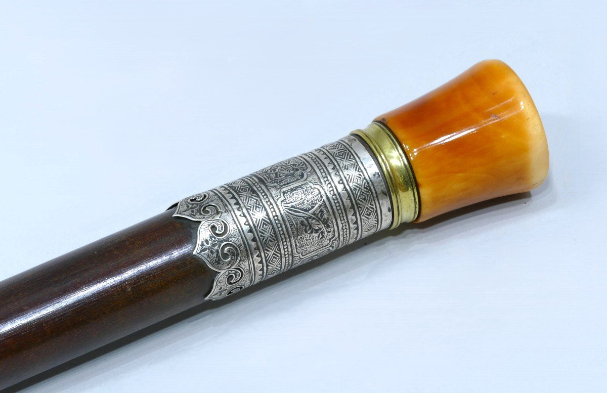 Long Bamboo Opium Pipe Dated 19th Century-photo-1