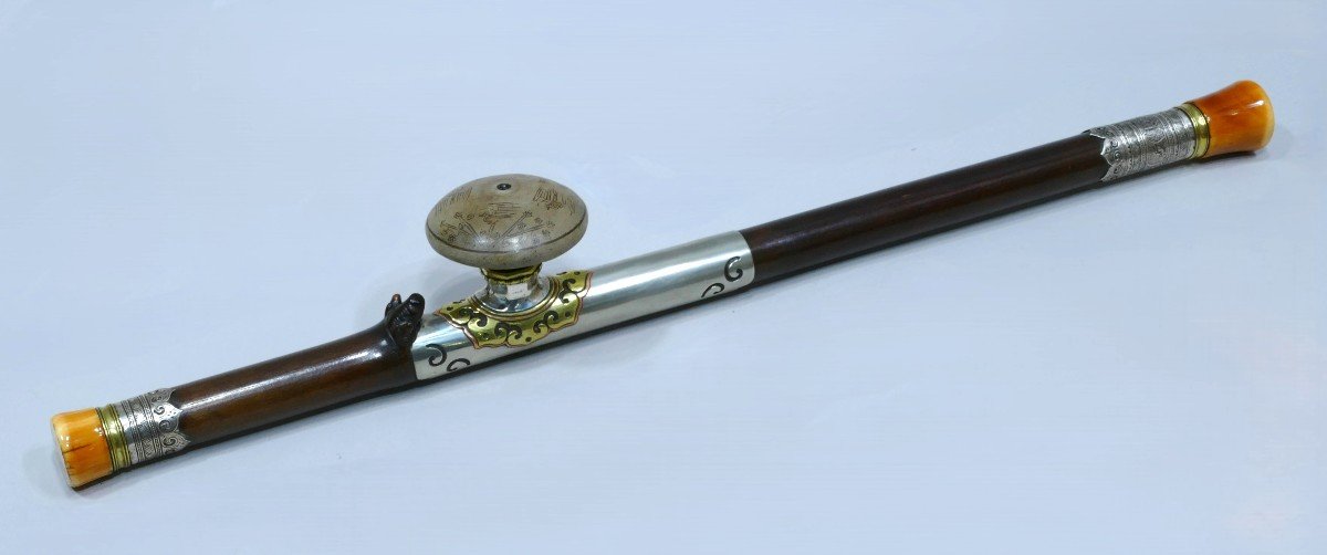 Long Bamboo Opium Pipe Dated 19th Century