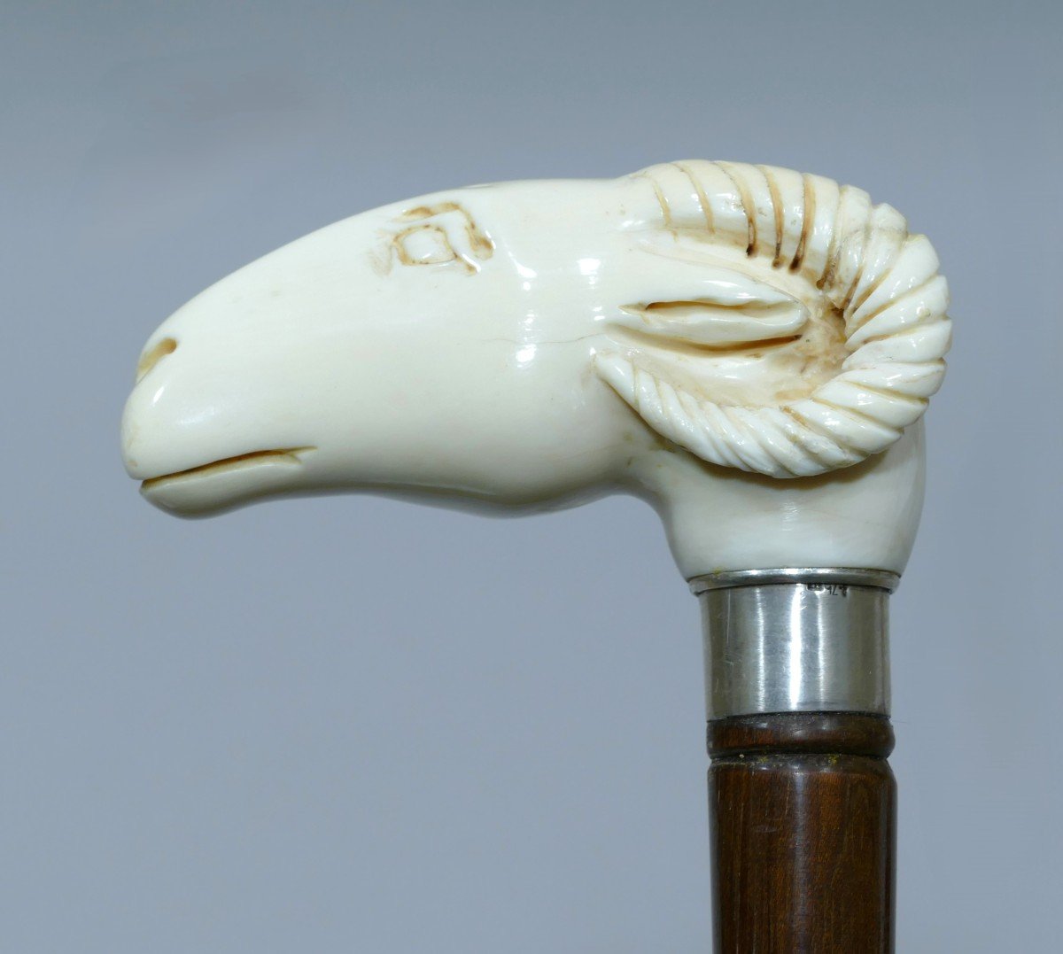 Collectible Cane With Handle Representing A Goat's Head (rare Theme)-photo-2