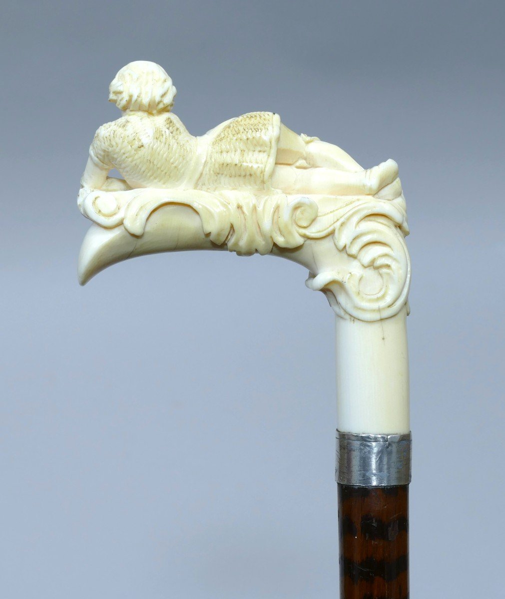 Collectible Cane With Handle Representing Joan Of Arc Reclining-photo-2