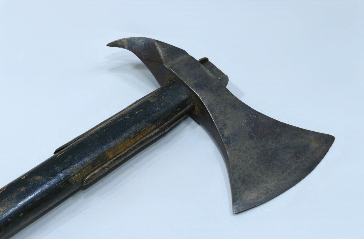 Iron And Wood Boarding Axe Dated To Around 1830-photo-3