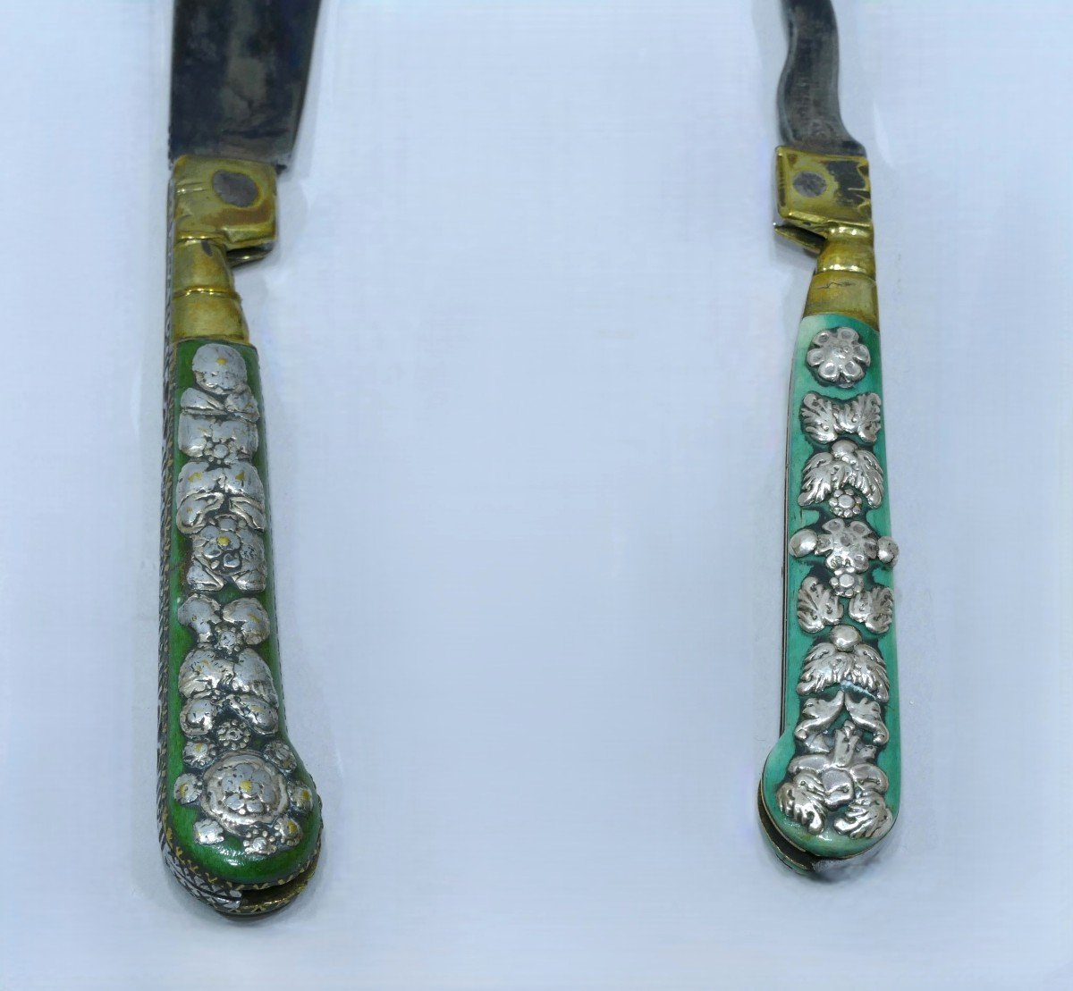 Pair Of Folding Cutlery In Tinted Bone Dated To The 18th Century-photo-2