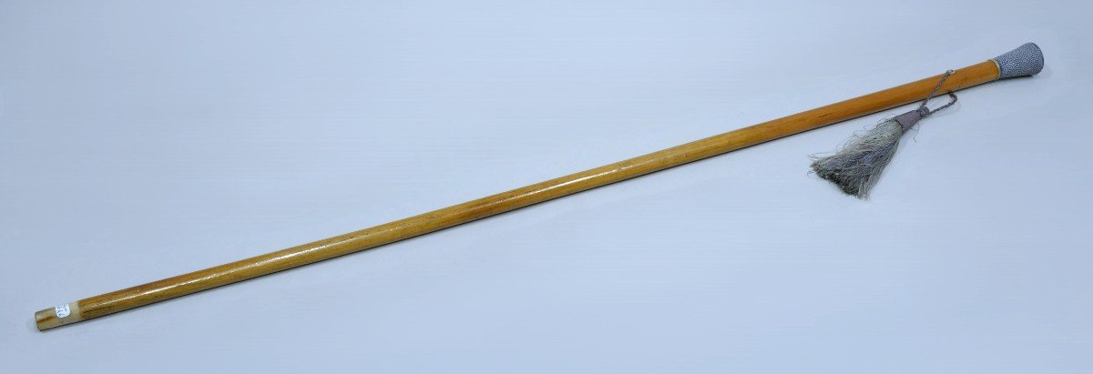 Elegant Art Deco Cane With Blue/grey Stingray Handle-photo-4