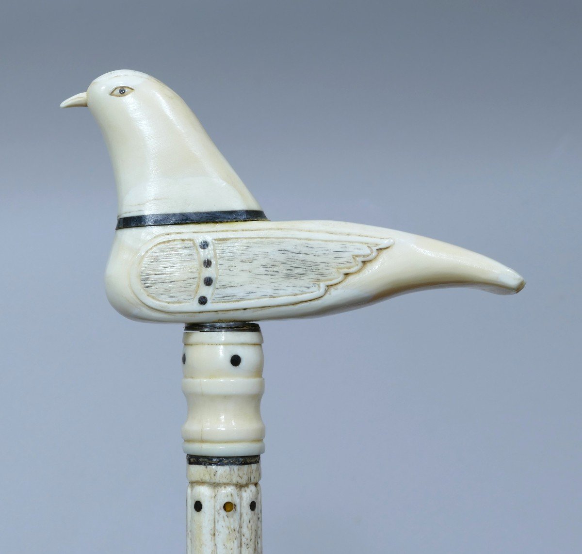 19th Century Whaler's Cane Representing A Winged Bird-photo-2