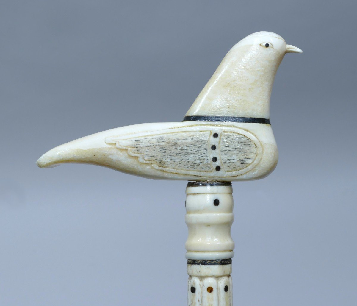 19th Century Whaler's Cane Representing A Winged Bird