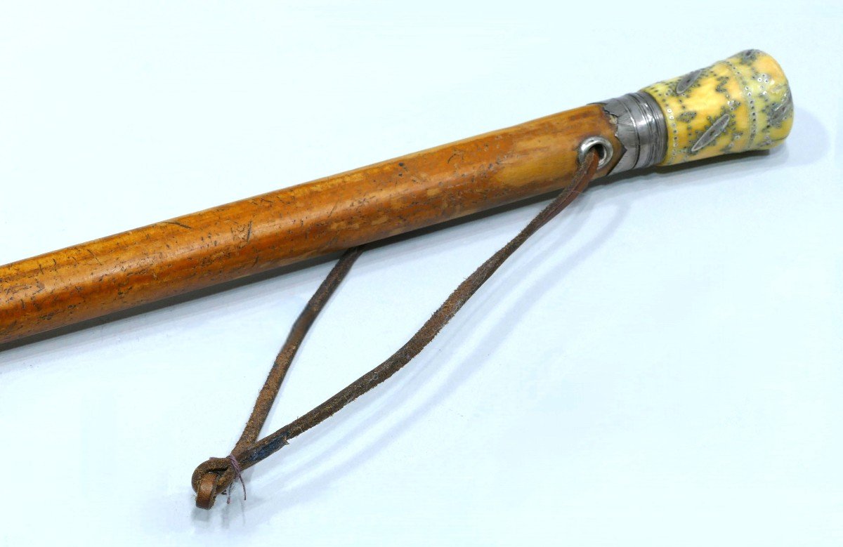 Lady's Gadget Cane In Ivory Piqué Dating From The 18th Century-photo-3