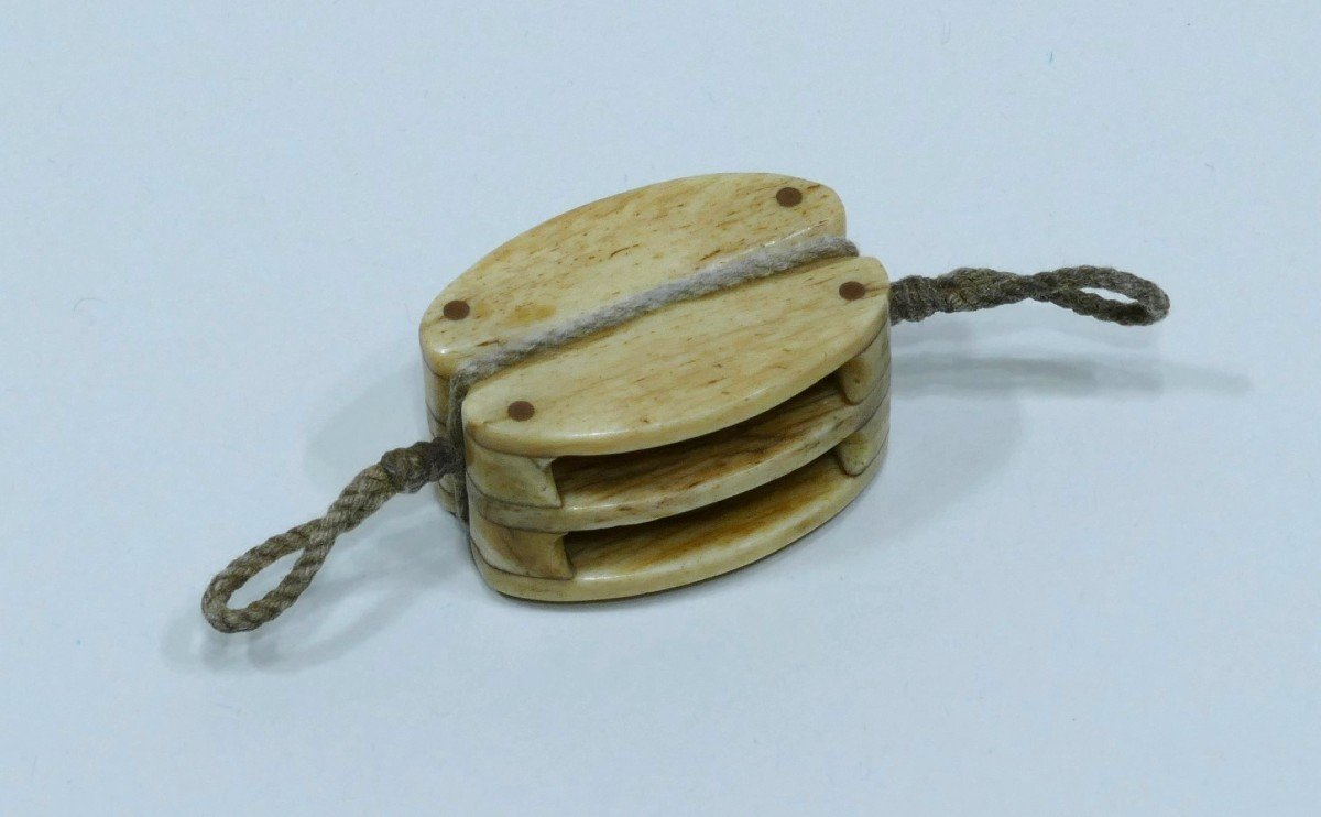 Miniature Bone Pulley Dated 19th Century