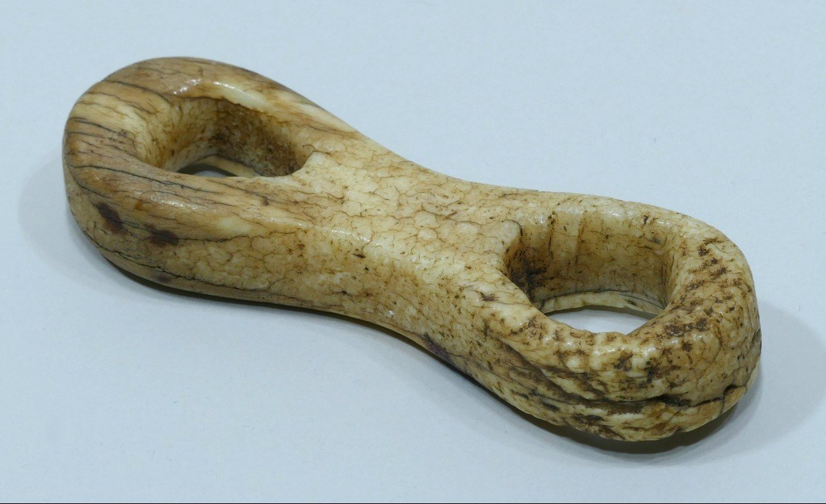 19th Century Walrus Tooth Knot Hanger-photo-3