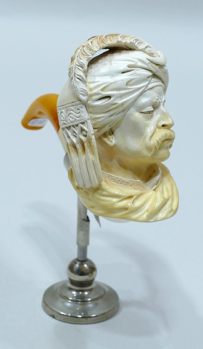 Meerschaum Pipe Representing A Sultan's Head-photo-3