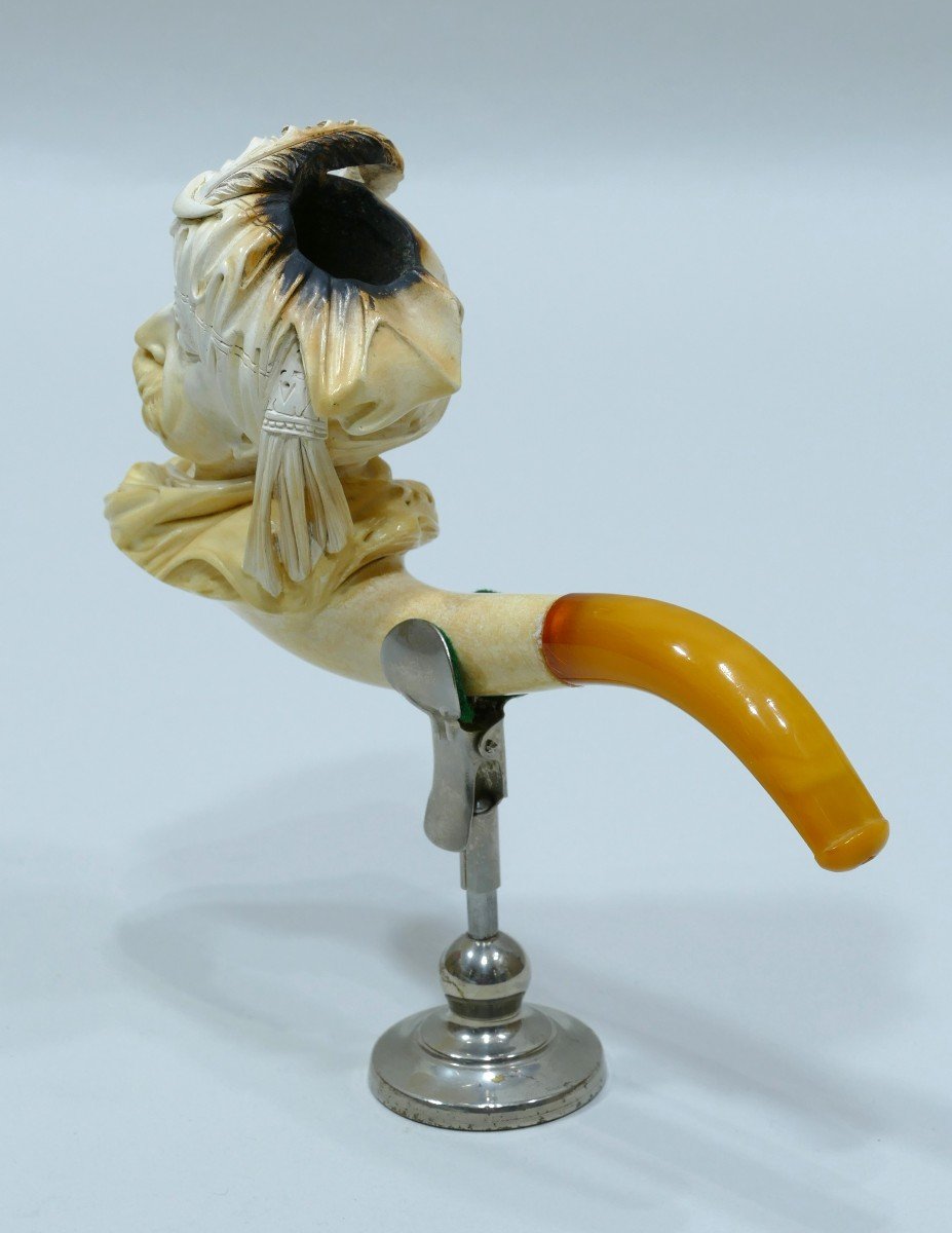 Meerschaum Pipe Representing A Sultan's Head-photo-1