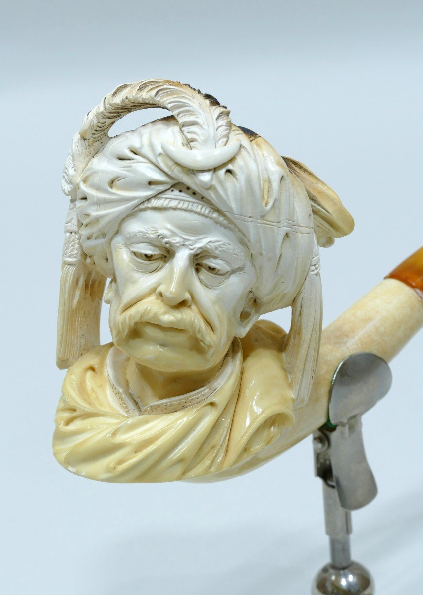 Meerschaum Pipe Representing A Sultan's Head