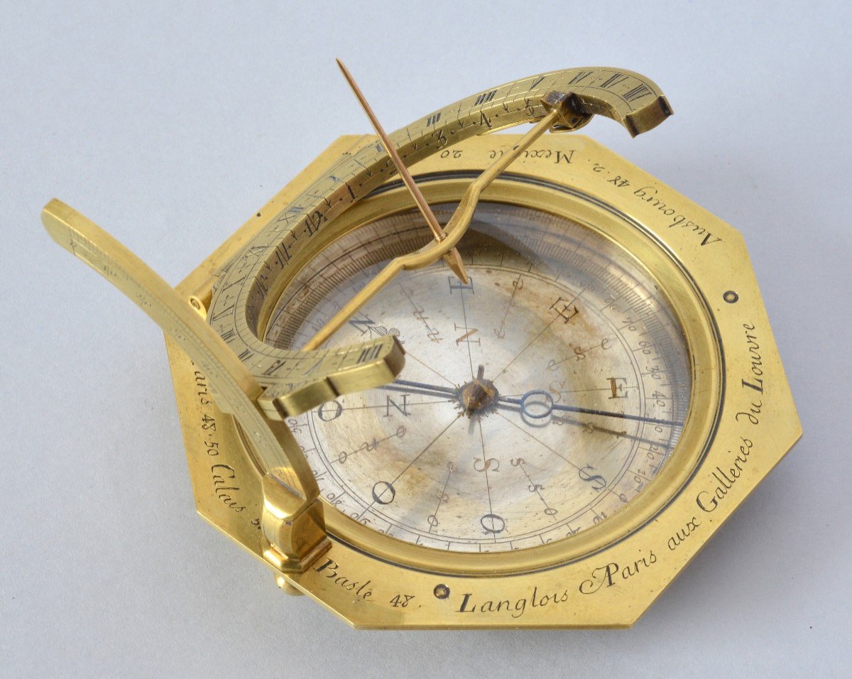 Equinoctial Sundial Signed Langlois In Paris Datable Circa 1740-photo-2