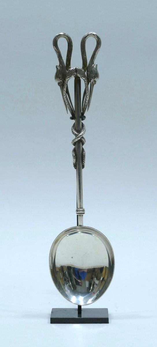 Sick Spoon In Datable Silver From The 19th Century-photo-3