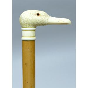 Collectible Cane With Handle Representing A Duck's Head