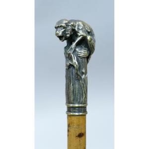 Collectible Cane With Monkey Handle Signed Brigg