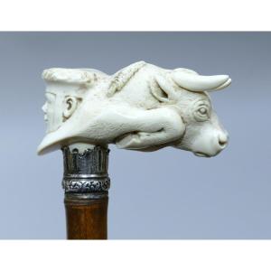 Rare 19th Century Bullfighting Themed Collectible Cane