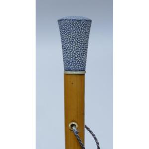 Elegant Art Deco Cane With Blue/grey Stingray Handle