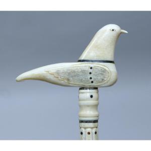 19th Century Whaler's Cane Representing A Winged Bird