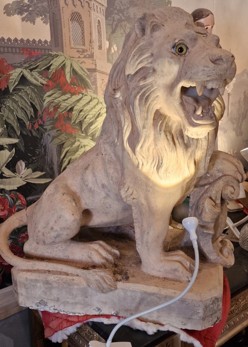 Pair Of Terracotta Lions -photo-1