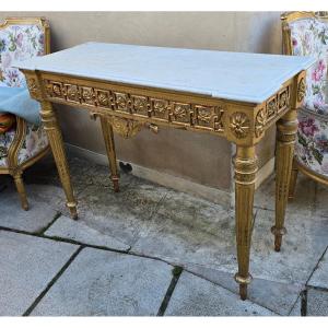 18th Century Console In Gilded Wood 