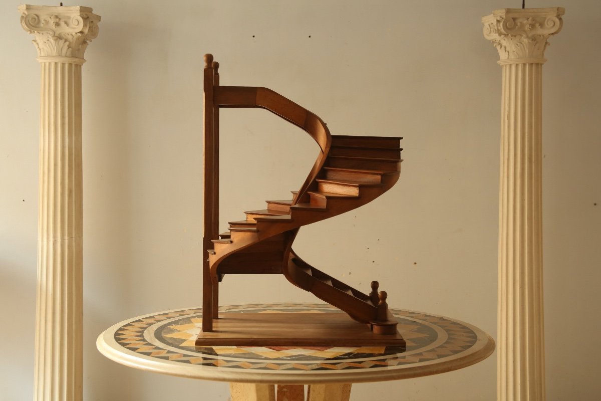 Staircase Model, Masterpiece Of Rewarded Companion, Charles Herpin 1889-photo-3