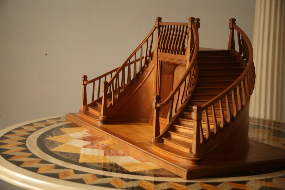 Maquette d'escalier, chef-d’œuvre récompensé du compagnon et MOF Albert MAZAUDIER, 1928-photo-1