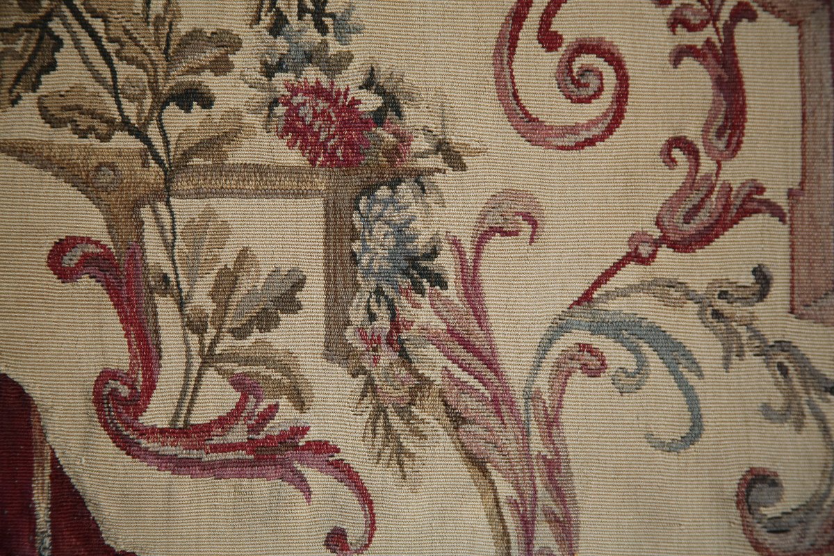 Fragment de tapisserie, Manufacture des Gobelins, commande royale d'après Audran pour Louis XIV-photo-4