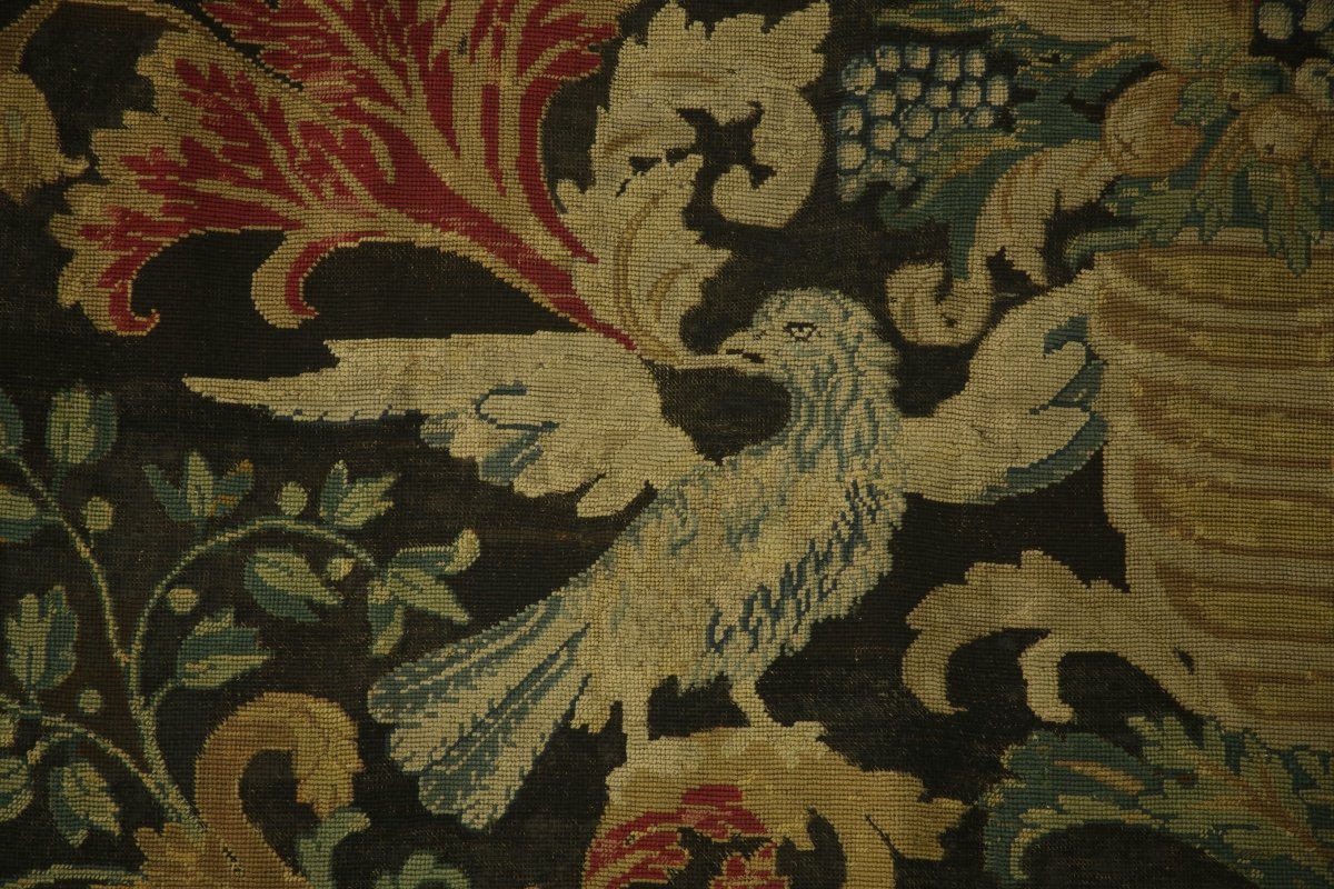 Important Table Mat In Louis XIV Period Stitch.-photo-3