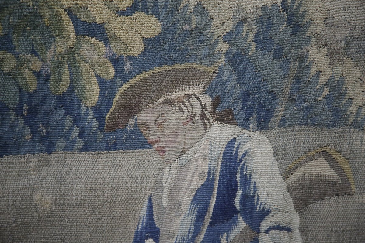 Tapisserie d’Aubusson, « La Halte des chasseurs » XVIIIème siècle.-photo-2