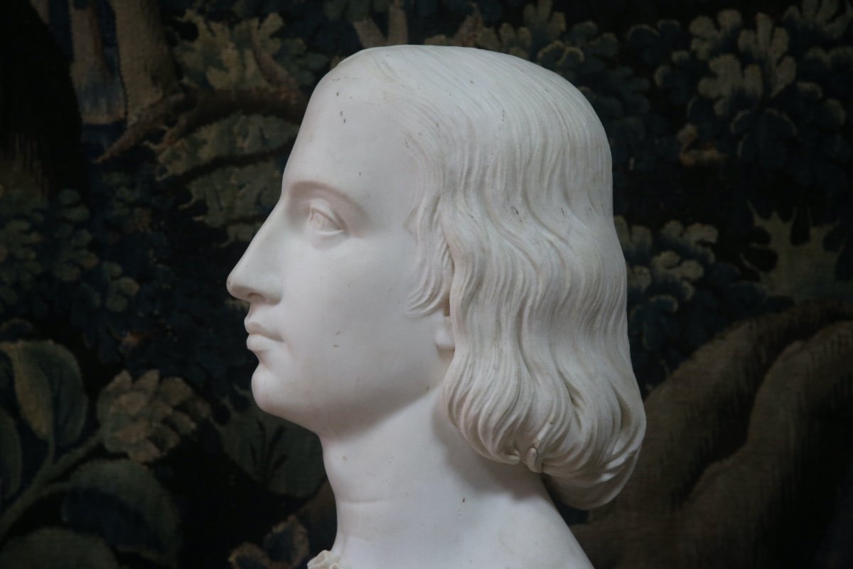 Bas-relief en marbre sculpté, première moitié du XIXème siècle-photo-2