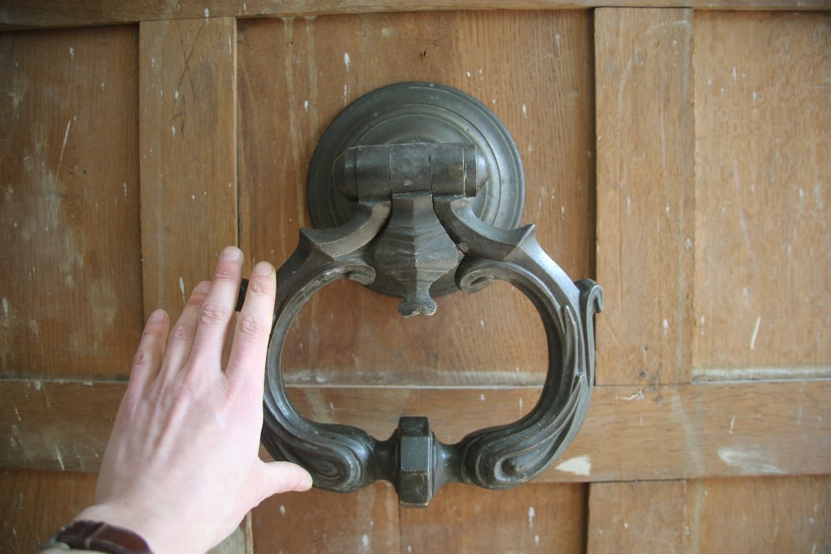  Important Patinated Bronze Knocker, Late 17th Century-photo-3