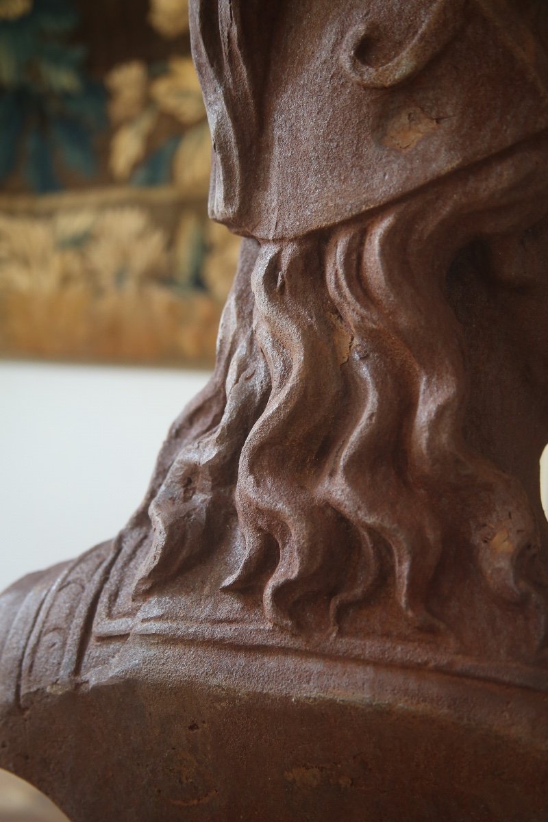  Important Cast Iron Bust Of Athena, 20th Century-photo-2