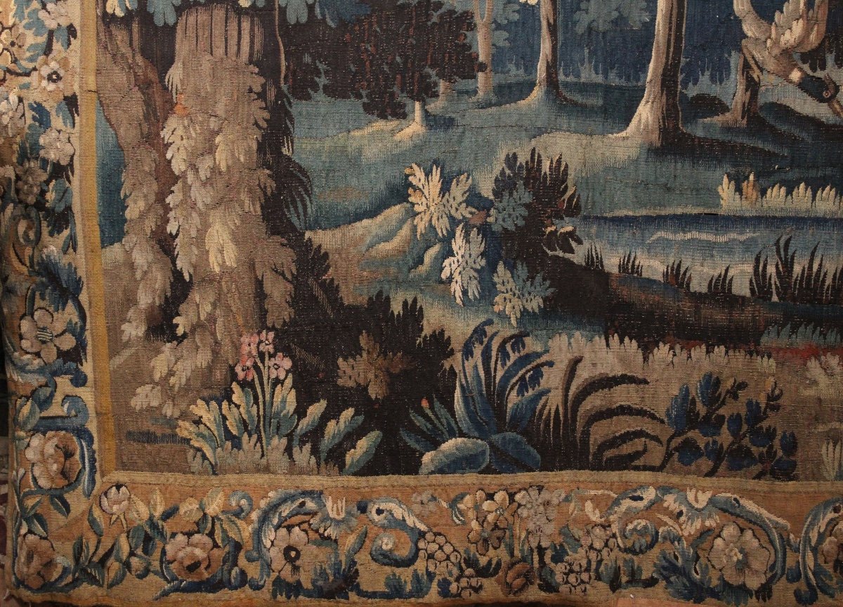 Tapisserie D’aubusson, Verdure Aux Oiseaux, XVIIIème Siècle-photo-1