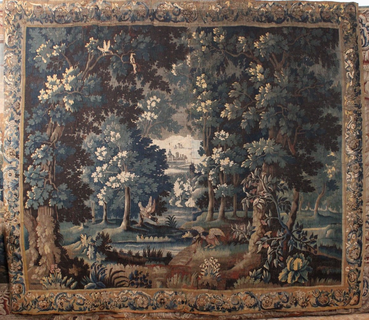 Tapisserie D’aubusson, Verdure Aux Oiseaux, XVIIIème Siècle