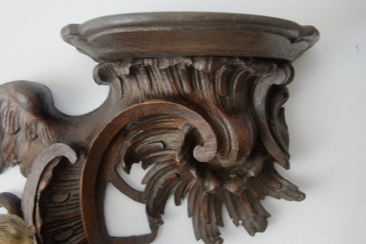 Louis XV Rococo Style Oak Wall Light-photo-3