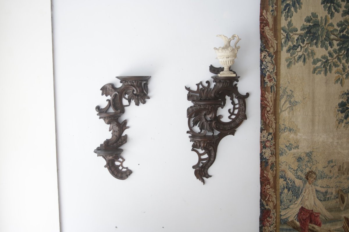 Louis XV Rococo Style Oak Wall Light-photo-3