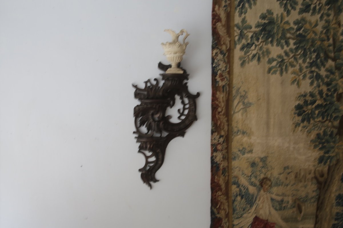 Louis XV Rococo Style Oak Wall Light-photo-2