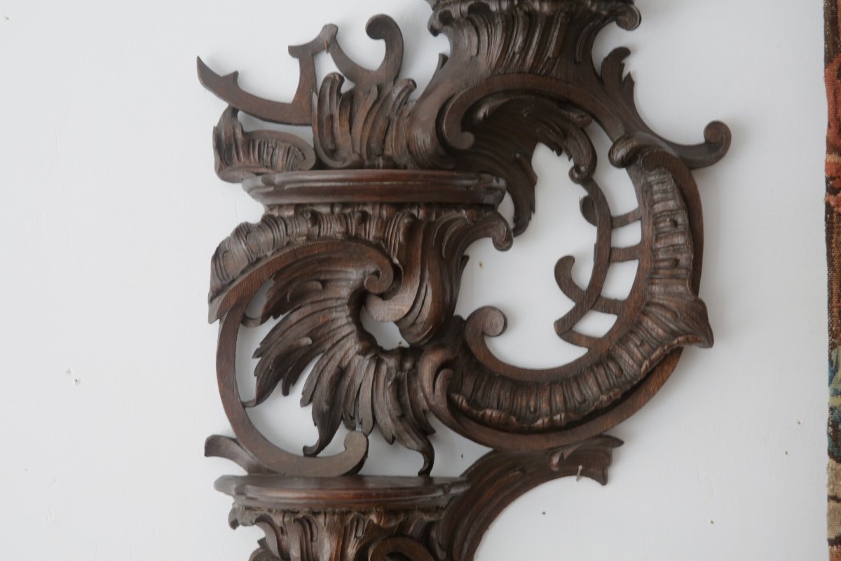 Louis XV Rococo Style Oak Wall Light-photo-3