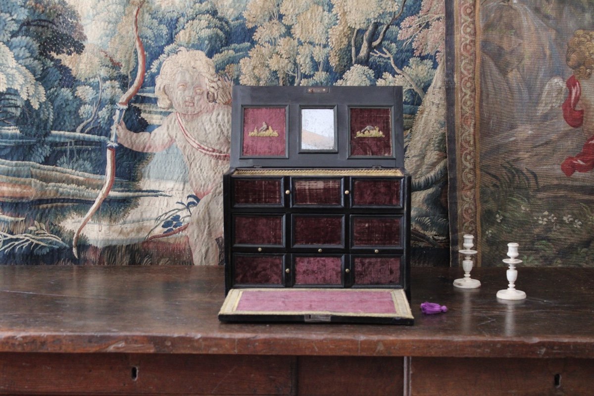  Blackened Wooden Cabinet, 17th Century-photo-3