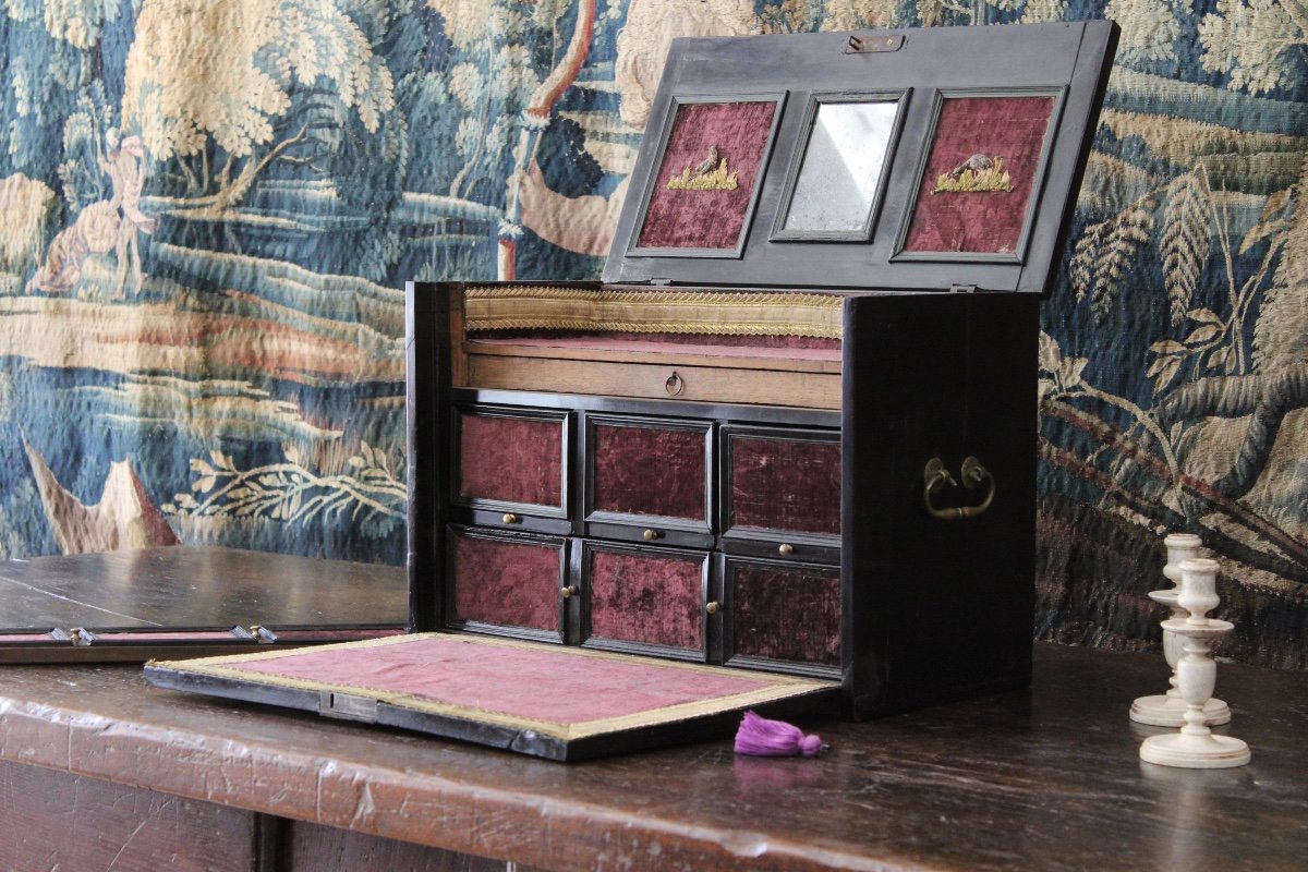  Blackened Wooden Cabinet, 17th Century-photo-4