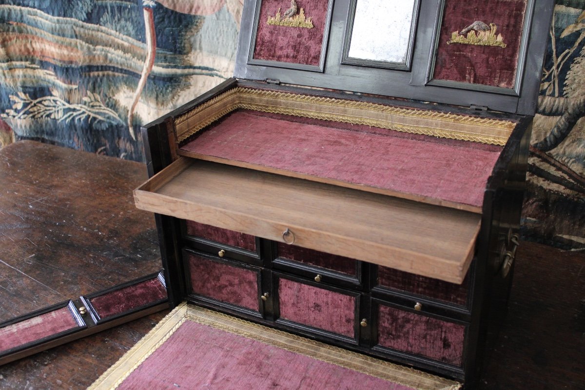  Blackened Wooden Cabinet, 17th Century-photo-1