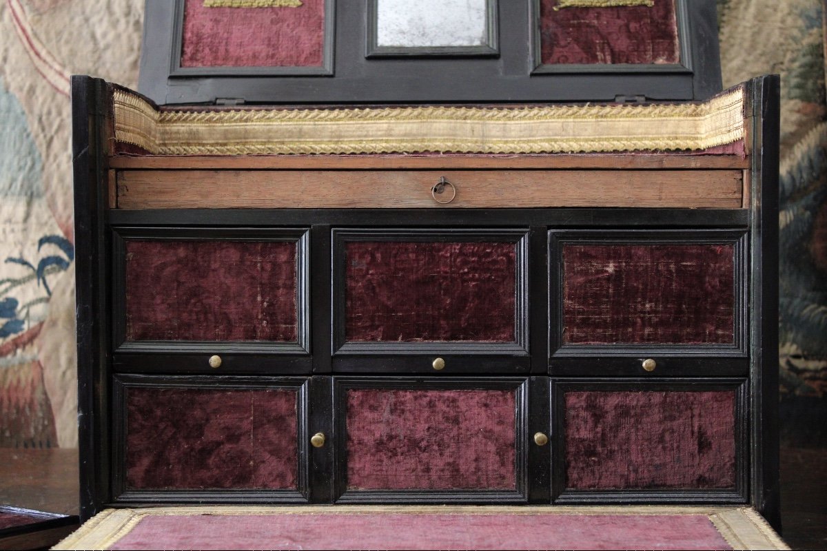  Blackened Wooden Cabinet, 17th Century-photo-5