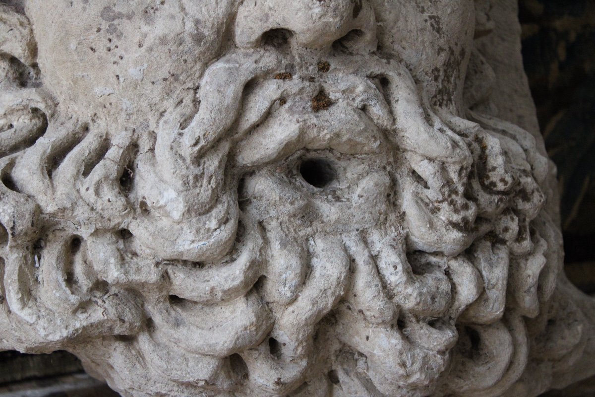 Mascaron Fountain Mouth, 17th Century, Limestone -photo-1