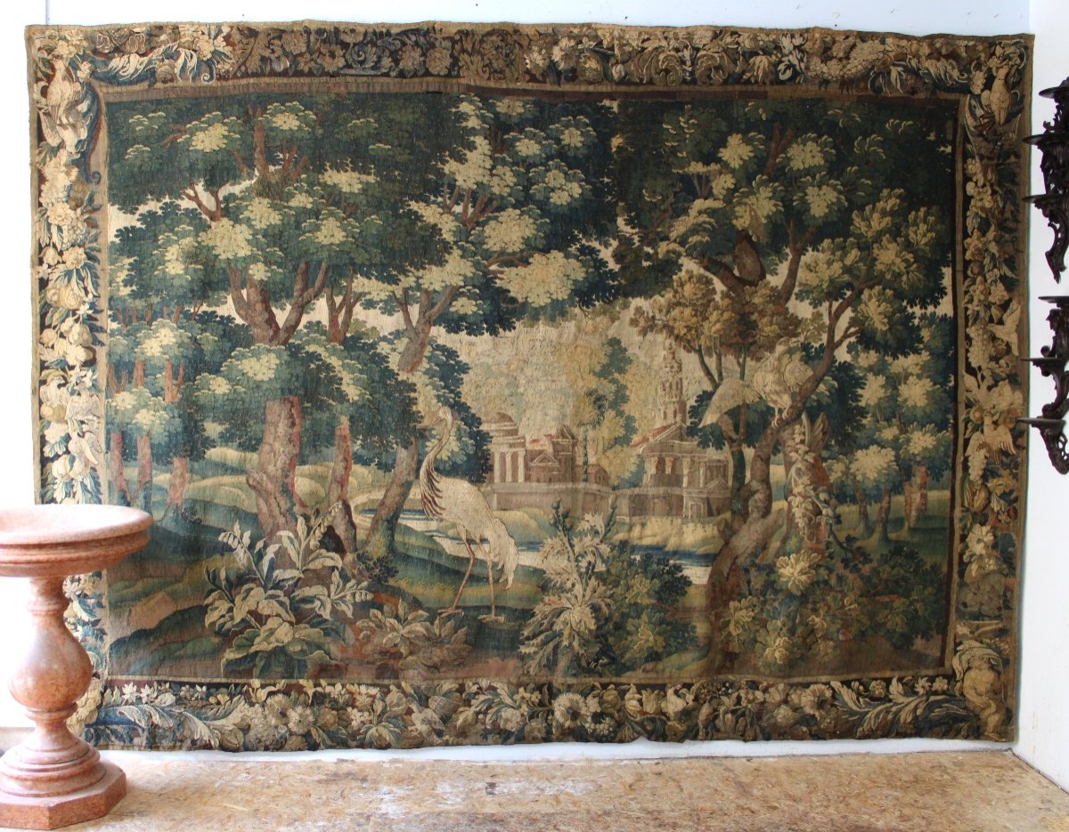 Aubusson Greenery With Birds, 18th Century